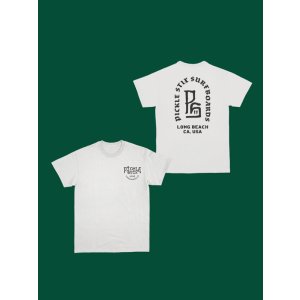 画像1: 7月31日23:59分締切 予約注文 送料無料 PICKLE STIX SURFBOARDS / BALL&CHAIN別注 Smog Town Tシャツ ホワイト