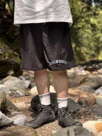 送料無料 FUCKIN' MELLOW CLOTHING / "Hula Logo" designed by LOWHIDE コーデュロイ イージーショーツ ブラック