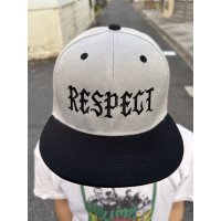 FUCKIN' MELLOW / RESPECT Artwork by WACKY  スナップバックキャップ グレー/ブラック