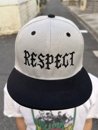 FUCKIN' MELLOW / RESPECT Artwork by WACKY  スナップバックキャップ グレー/ブラック