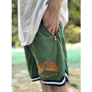 画像4: 送料無料 FUCKIN' MELLOW CLOTHING / Long Beach Posse artwork by PICTURE MOUSE バスケショーツ グリーン