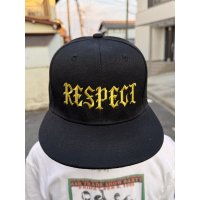 FUCKIN' MELLOW / RESPECT Artwork by WACKY  スナップバックキャップ ブラック/ゴールド