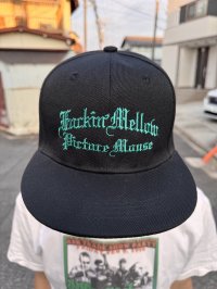 FUCKIN' MELLOW CLOTHING x PICTURE MOUSE / スナップバックメッシュキャップ ブラック/グリーン