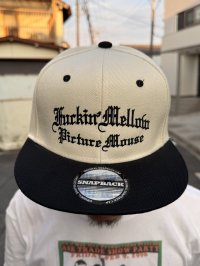 FUCKIN' MELLOW CLOTHING x PICTURE MOUSE / スナップバックメッシュキャップ カーキ/ブラック