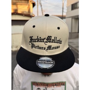 画像1: FUCKIN' MELLOW CLOTHING x PICTURE MOUSE / スナップバックメッシュキャップ カーキ/ブラック
