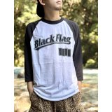 送料無料 XL4枚で終了 BLACK FLAG / Logo ラグラン七分Tシャツ SST Records Official