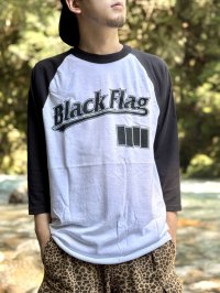 送料無料 XL4枚で終了 BLACK FLAG / Logo ラグラン七分Tシャツ SST Records Official