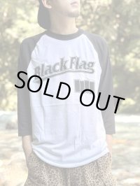 送料無料 XL4枚で終了 BLACK FLAG / Logo ラグラン七分Tシャツ SST Records Official