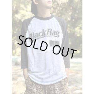 画像1: 送料無料 XL4枚で終了 BLACK FLAG / Logo ラグラン七分Tシャツ SST Records Official
