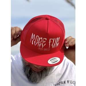 画像1: 送料無料 ラスト1枚で終了 MORE FUCK / More Fuk メッシュスナップバックキャップ レッド