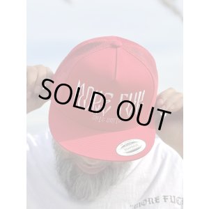 画像1: 送料無料 ラスト1枚で終了 MORE FUCK / More Fuk メッシュスナップバックキャップ レッド