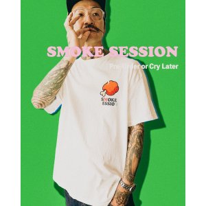 画像1: minos / SMOKE SESSION Tシャツ ホワイト