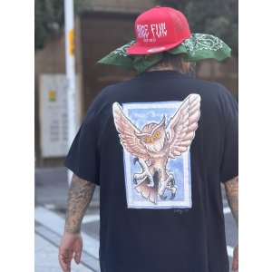 画像1: 送料無料 MORE FUCK / Opie Owl ポケットTシャツ ブラック