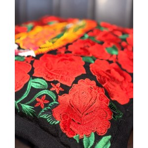 画像6: 送料無料 ESTRELLA STANDARD / GUATEMALA  ALL刺繍 グアダルーペ 薔薇 クッションカバー&ヌードクッションセット ブラック