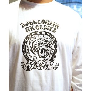 画像7: 送料無料 SK OLDIES x BALL&CHAIN Collaboration L/S T-shirts Designed by BLACKSTAR TATTOO JUN WHITE