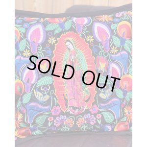 画像5: 送料無料 ESTRELLA STANDARD / GUATEMALA  ALL刺繍 グアダルーペ カラーリリー クッションカバー&ヌードクッションセット ブラック