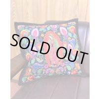 送料無料 ESTRELLA STANDARD / GUATEMALA  ALL刺繍 グアダルーペ カラーリリー クッションカバー&ヌードクッションセット ブラック