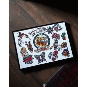 画像3: SK OLDIES x BALL&CHAIN Collaboration Tattoo Flash Designed by BLACKSTAR TATTOO JUN A3(420mm x 297mm)