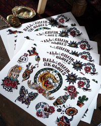 SK OLDIES x BALL&CHAIN Collaboration Tattoo Flash Designed by BLACKSTAR TATTOO JUN A3(420cm x 297cm)