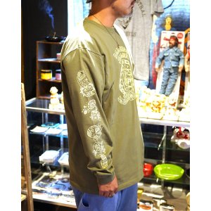 画像7: 送料無料 SK OLDIES x BALL&CHAIN Collaboration L/S T-shirts Designed by BLACKSTAR TATTOO JUN LIGHT OLIVE