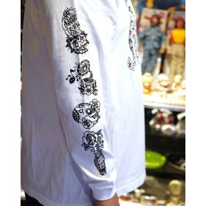 画像9: 送料無料 SK OLDIES x BALL&CHAIN Collaboration L/S T-shirts Designed by BLACKSTAR TATTOO JUN WHITE