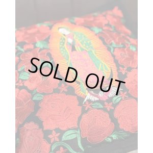 画像5: 送料無料 ESTRELLA STANDARD / GUATEMALA  ALL刺繍 グアダルーペ 薔薇 クッションカバー&ヌードクッションセット ブラック