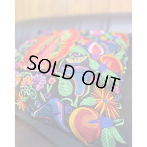 画像6: 送料無料 ESTRELLA STANDARD / GUATEMALA  ALL刺繍 グアダルーペ カラーリリー クッションカバー&ヌードクッションセット ブラック