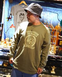 送料無料 SK OLDIES x BALL&CHAIN Collaboration L/S T-shirts Designed by BLACKSTAR TATTOO JUN LIGHT OLIVE