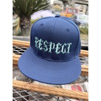 FUCKIN' MELLOW / RESPECT Artwork by WACKY  スナップバックキャップ ネイビー/ライトブルー