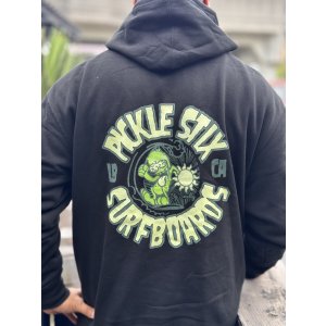 画像2: 送料無料 PICKLE STIX SURFBOARDS (SMELLY by NOFX) / PICKLE FINK プルオーバーパーカー BLACK