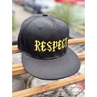 FUCKIN' MELLOW / RESPECT Artwork by WACKY  スナップバックキャップ ブラック/ゴールド