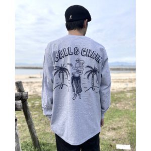 画像3: 送料無料 FUCKIN' MELLOW CLOTHING / Hula Girl Artwork by LOWHIDE 長袖ポケットＴシャツ SPORTS GREY