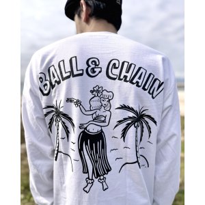 画像3: 送料無料 FUCKIN' MELLOW CLOTHING / Hula Girl Artwork by LOWHIDE 長袖ポケットＴシャツ WHITE