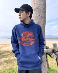 送料無料 DESCENDENTS / Milo Dragon プルオーバーパーカー NAVY
