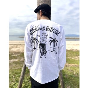 画像4: 送料無料 FUCKIN' MELLOW CLOTHING / Hula Girl Artwork by LOWHIDE 長袖ポケットＴシャツ WHITE