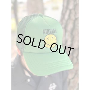 画像5: ラスト1枚で終了 NIRVANA / Logo & Happy Face メッシュキャップ GREEN