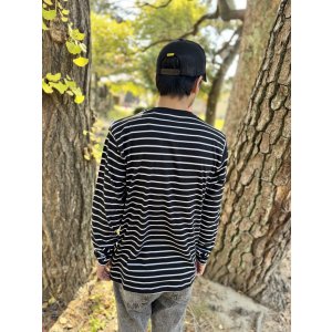 画像6: 送料無料 NIRVANA / Happy Face ボーダー長袖Tシャツ BLACK/WHITE