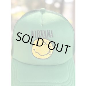 画像2: ラスト1枚で終了 NIRVANA / Logo & Happy Face メッシュキャップ GREEN