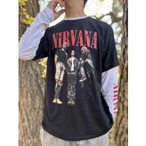 画像3: 送料無料 NIRVANA / In Utero Band Photo 長袖Tシャツ BLACK/WHITE