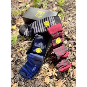 画像1: NIRVANA / Happy Face 3-Pack Socks 