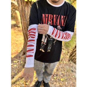 画像4: 送料無料 NIRVANA / In Utero Band Photo 長袖Tシャツ BLACK/WHITE
