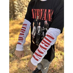 画像6: 送料無料 NIRVANA / In Utero Band Photo 長袖Tシャツ BLACK/WHITE
