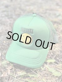 ラスト1枚で終了 NIRVANA / Logo & Happy Face メッシュキャップ GREEN
