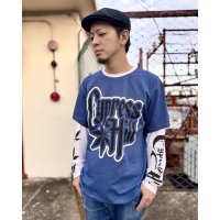 送料無料 CYPRESS HILL / Leaf & Logo 長袖Tシャツ BLUE/WHITE