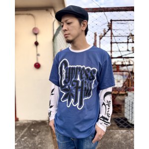 画像1: 送料無料 CYPRESS HILL / Leaf & Logo 長袖Tシャツ BLUE/WHITE