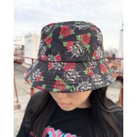 CYPRESS HILL / Skull & Roses Pattern バケットハット BLACK