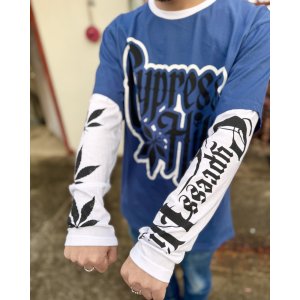 画像3: 送料無料 CYPRESS HILL / Leaf & Logo 長袖Tシャツ BLUE/WHITE