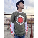 送料無料 RED HOT CHILI PEPPERS / Classic Asterisk 長袖Tシャツ GREEN/WHITE