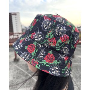 画像3: CYPRESS HILL / Skull & Roses Pattern バケットハット BLACK