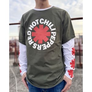 画像2: 送料無料 RED HOT CHILI PEPPERS / Classic Asterisk 長袖Tシャツ GREEN/WHITE